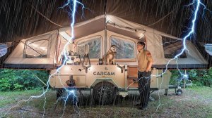 РОСКОШНЫЙ 3-КОМНАТНЫЙ ПРИЦЕП-ПАЛАТКА⚡ ДЛЯ КЕМПИНГА ПОД ДОЖДЕМ