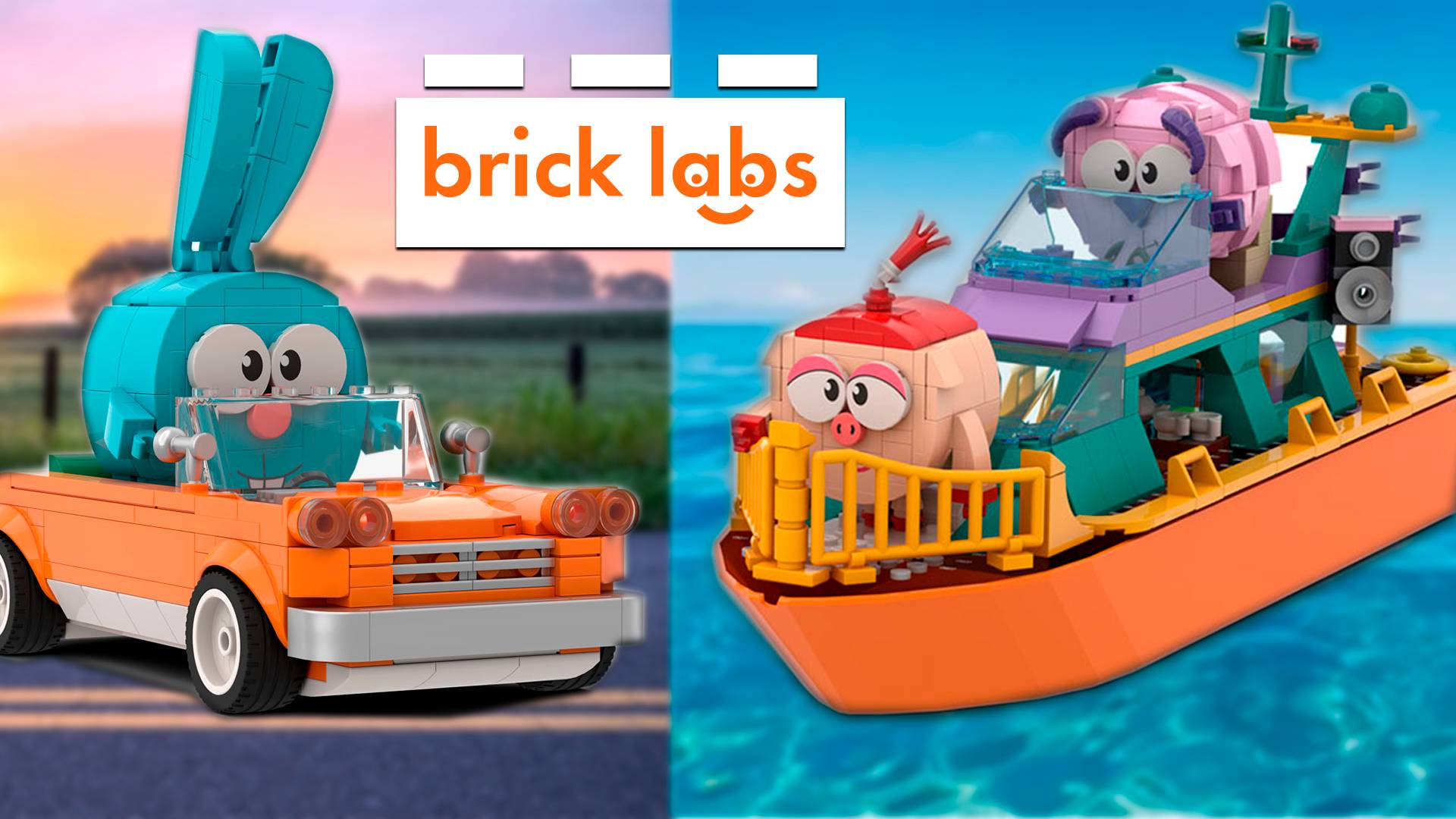 Пока Крош катается на авто, Нюша и Бараш на яхте! Brick Labs Смешарики смотреть онлайн