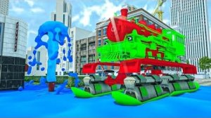 большой поезд против сержанта Лукаса | АВТОМОБИЛИ и МОТОЦИКЛЫ с ГРУЗОВИКОМ-МОНСТРОМ и полицейской ма