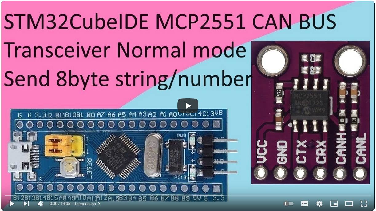 115. STM32CubeIDE MCP2551 CAN BUS with STM32 F103C8T6 смотреть онлайн