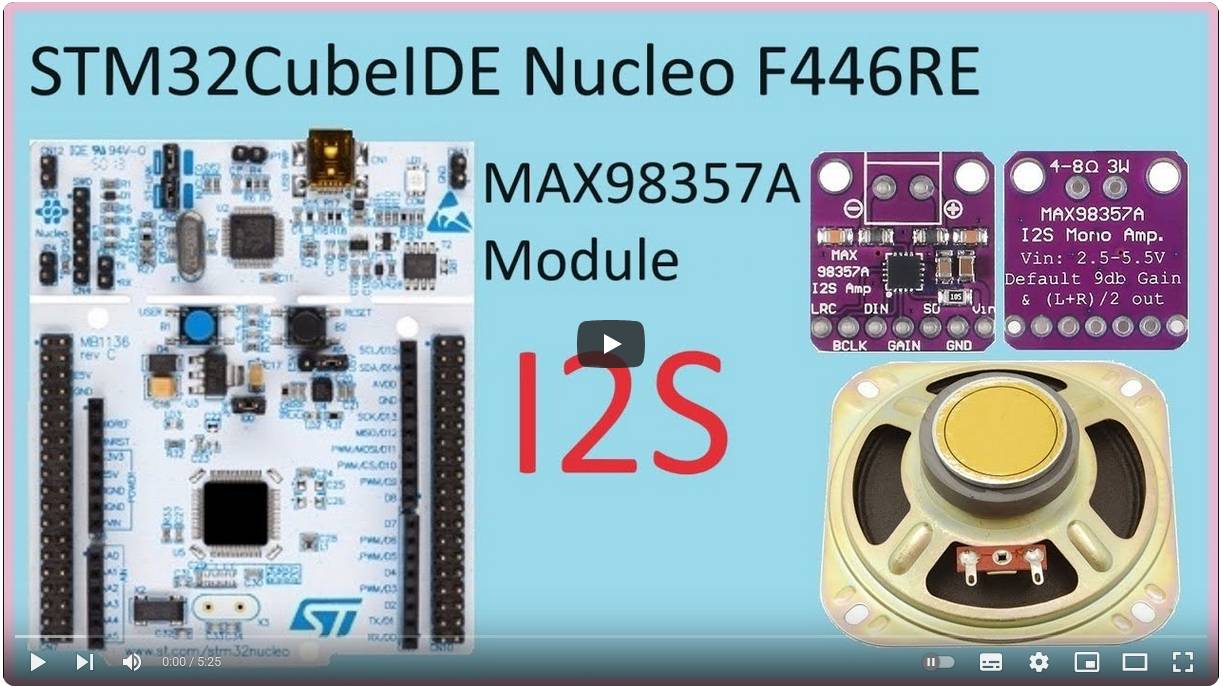 117. STM32CubeIDE I2S. MAX98357A with STM32 F446RE Nucleo смотреть онлайн