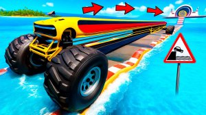 ПРОЕХАЛ ВОДНЫЕ КОЧКИ НА ГИГАНТСКОЙ САМОЙ ДЛИННОЙ BUGATTI CHIRON В ГТА 5! ЭКСПЕРИМЕНТЫ В GTA 5