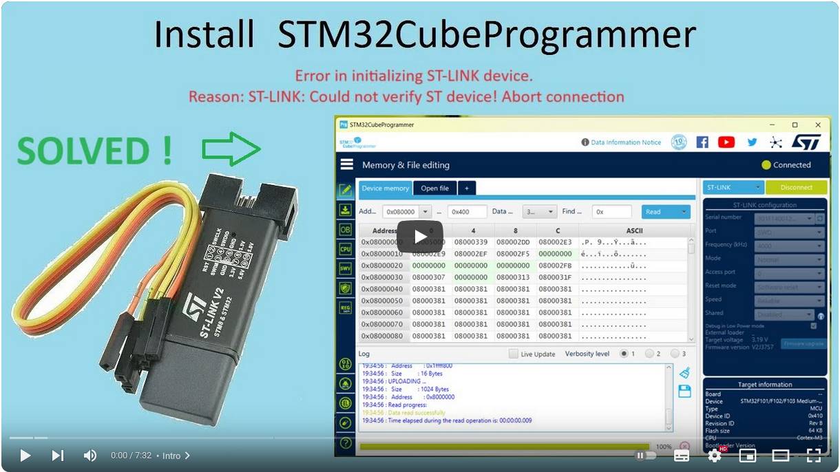 92. Program STM32 using STM32 Cube Programmer formally ST-LINK utility смотреть онлайн