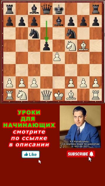 Шахматная ловушка №3 ♟ Шотландская партия | Быстрый мат в дебюте | Комментарий Капабланки Shorts смотреть онлайн