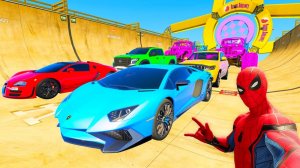 Захватывающие гонки на машинках Человек-Паук Халк и Железный Человек покоряют горную рампу