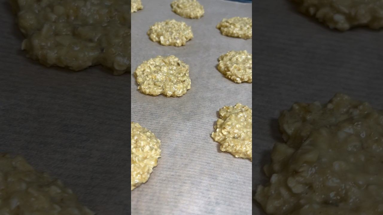 Печенье из овсяных хлопьев с бананом.