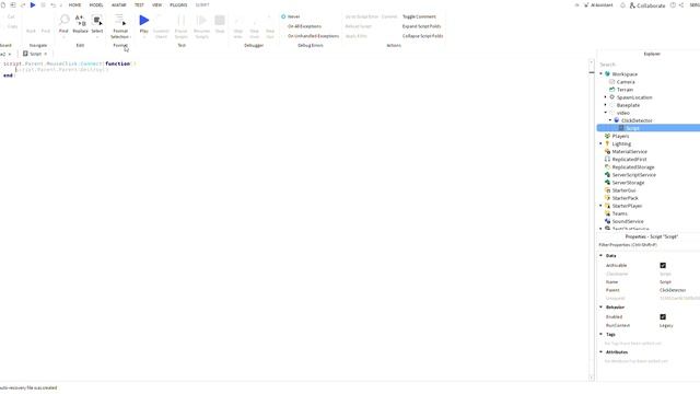 что такое ClickDetector и как его сделать