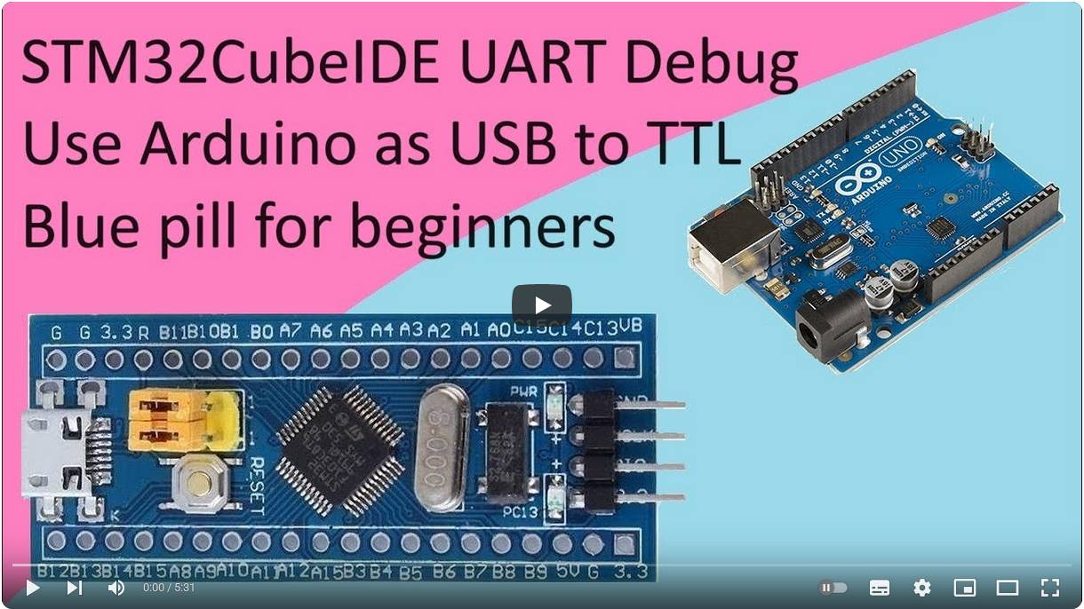 99. Send data from STM32 to PC via UART with STM32F103C8T6 смотреть онлайн