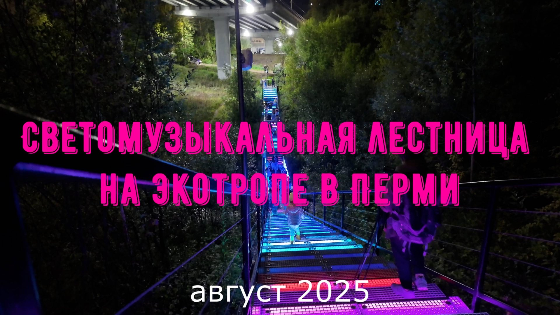 Светомузыкальная лестница на экотропе Перми