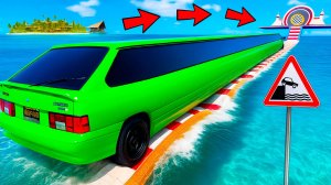 ПРОЕХАЛ ВОДНЫЕ КОЧКИ НА САМОЙ ДЛИННОЙ ТАЧКЕ ВАЗ 2113 В ГТА 5! ЭКСПЕРИМЕНТЫ В GTA 5