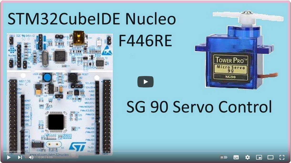 102. STM32CubeIDE Servo Motor. PWM with STM32F446RE Nucleo смотреть онлайн