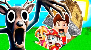 ЩЕНЯЧИЙ ПАТРУЛЬ ПРЯЧЕТСЯ от ОЛЕНЬ 99 НОЧЕЙ В ЛЕСУ ПОД ДОМОМ в МАЙНКРАФТ