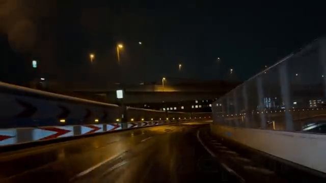 [ Driving Japan ] Tokyo City Highway Snowy. Quiet Drive With Few Cars. Relax And Sleep.　首都高速　雪