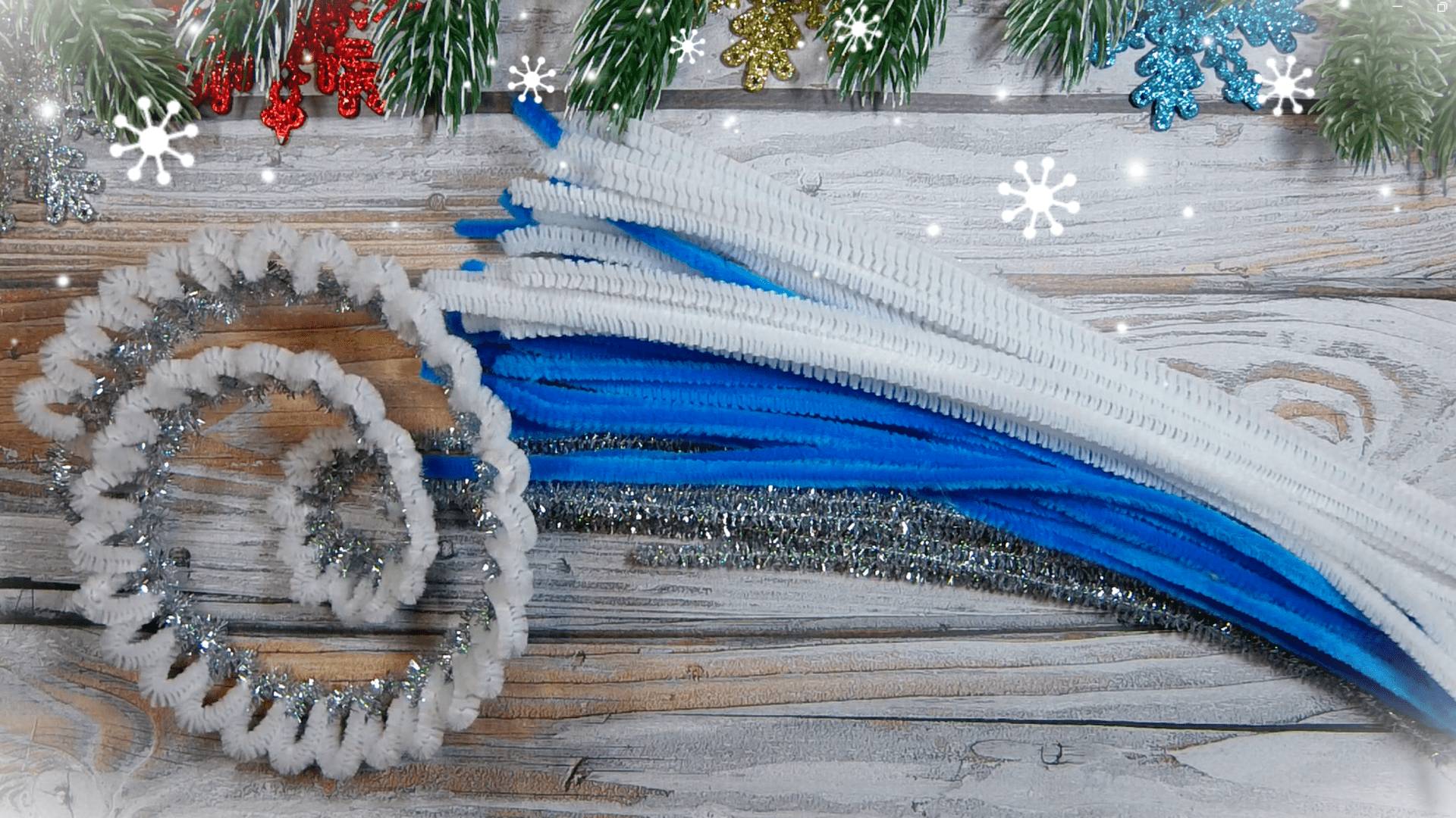 5 НОВОГОДНИХ ИДЕЙ из синельной проволоки своими руками. Красивые ёлочки, шарики своими руками. смотреть онлайн