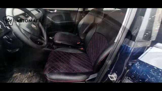 Авточехлы Rapid Polo лифтбэк экокожа алькантара ромб