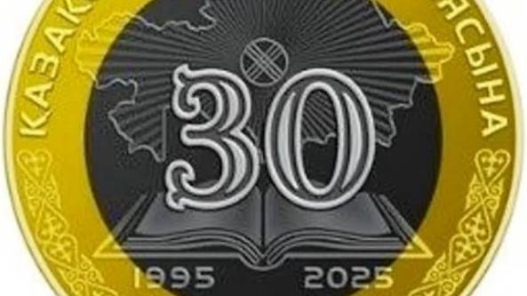 100 тенге 30-летию Конституции Вид чекана Юбилейные монеты 2025год