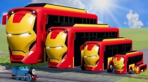 Большой и маленький автобус IronMan против поездов | BeamNG.Drive