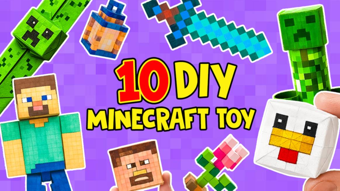 Пчела в бутылке 🐝🍯 И ещё 9 безумно классных поделок в стиле Майнкрафт 🎮✨ смотреть онлайн