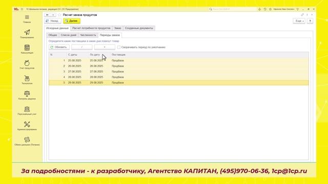 Авторасчет заказа продуктов питания в детском саду и школе смотреть онлайн