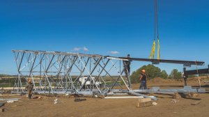 Сборка трехстоечной анкерно-угловой опоры У2(С2)-Уту+12