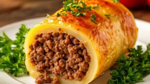 Картофельный рулет с фаршем