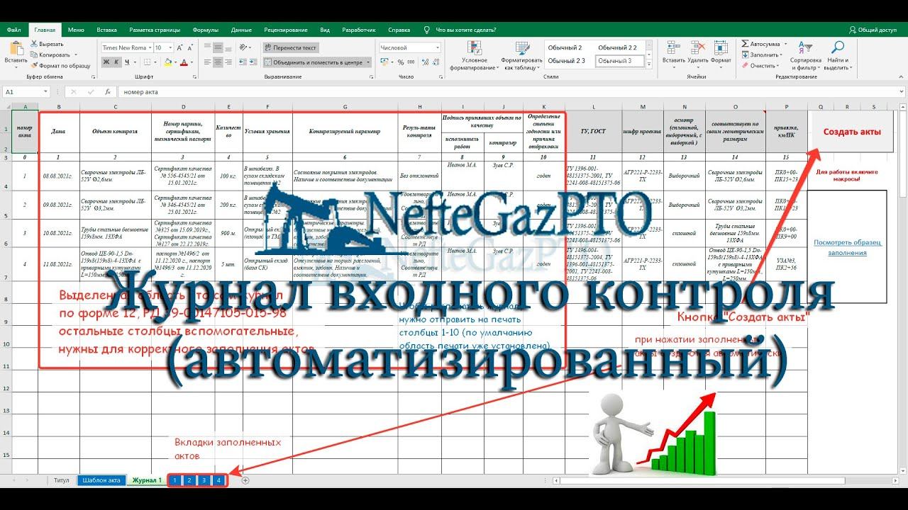 Журнал входного контроля (автоматизированный)