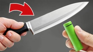 Заточите любой нож как бритву за 1 минуту, используя всего лишь старую батарейку!