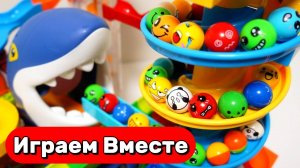 АСМР ГОРКИ С ШАРИКАМИ ДЛЯ ДЕТЕЙ 🟢🦈 СТРОИМ КОНСТРУКТОР С ГОРКРАМИ И АКУЛОЙ ДЛЯ ДЕТЕЙ