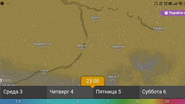 Прогноз облачности и дождей 2-7 сентября 2025 г