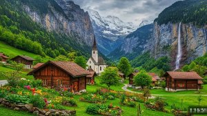 🚶 SmartTV 4К ➤ 🌺 Сельская местность Швейцарии - Лаутербруннен, сказочная деревня!