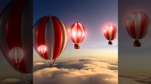 3D Balloon Animation with Yogurt Cup in Clouds// 3D Анимация Воздушных Шаров со Стаканчиком Йогурта