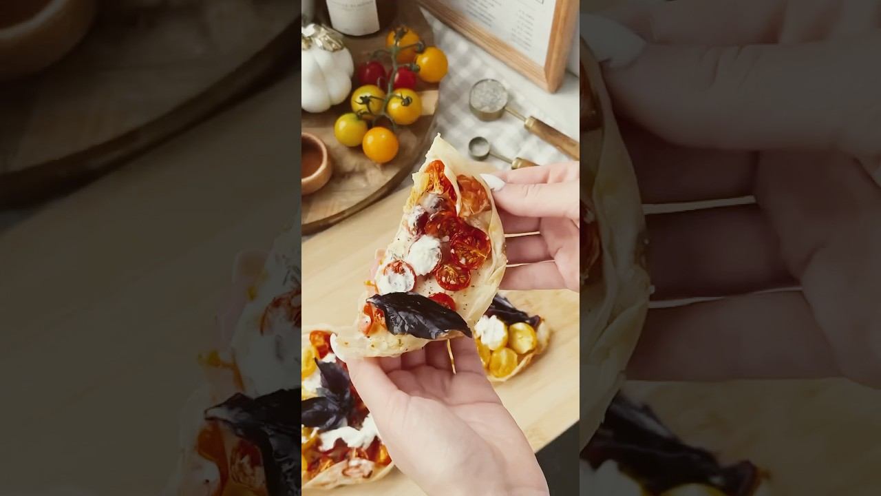 ПП-пицца с помидорами и страчеллой #рецепты #рецепт #пицца #чтоприготовить #food #cooking #завтрак