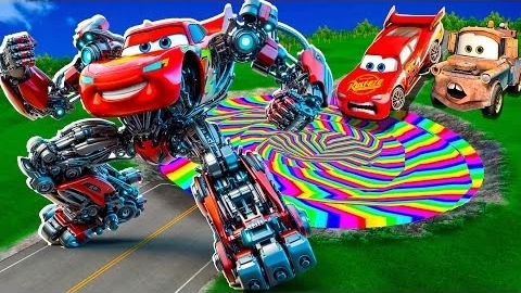 Трансформация радужной ямы в "Большом и маленьком": Молния Маккуин и его мать-Буксировщица против ма