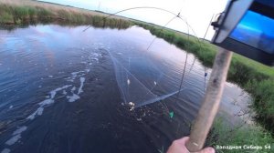 Рыбалка на паук подъёмник с новым рыболовным девайсом. Наловил жёлтых карасей.