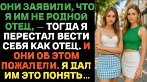 Они заявили, что я им не родной отец,— тогда я перестал вести себя как отец, и они об этом пожалели
