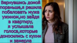 Вернувшись домой пораньше, и зайдя в квартиру, услышала голоса, которые доносились с кухни и замерла