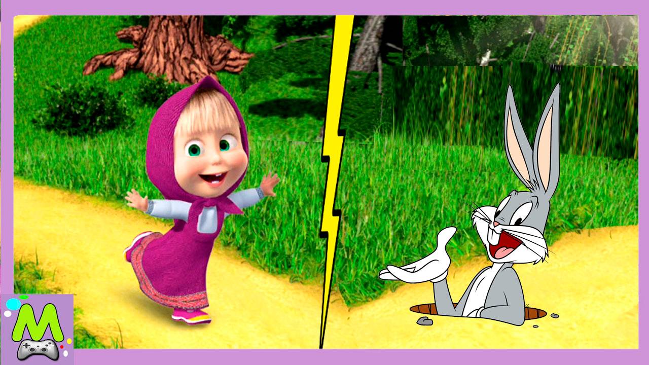 Маша и Медведь против Луни Тюнс.Догонялки за Конфетами и Монетами.Кто Быстрее смотреть онлайн