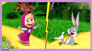 Маша и Медведь против Луни Тюнс.Догонялки за Конфетами и Монетами.Кто Быстрее