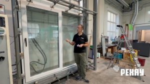 Испытания портальных дверей РЕХАУ Intelio Slide на стенде: класс А по воздухонепроницаемости!