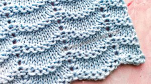 Замечательный волнистый узор спицами 💥 Для свитера, пледа