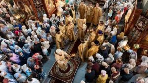 Архиерейское богослужение в соборе Всех святых, в земле Русской просиявших города Домодедово