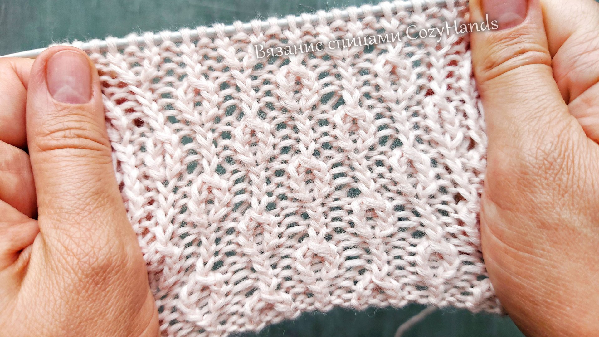 Нарядная резинка со скрещенными лицевыми петлями ❤ Для вязания шапок, варежек, водолазок смотреть онлайн