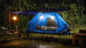 КЕМПИНГ В ОДИНОЧКУ ПОД ЛИВНЕМ ДОЖДЁМ, МОЛНИЕЙ И ГРОМОМ // ОТДЫХ В ПАЛАТКЕ ПОД ДОЖДЁМ