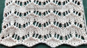 Ажурные горизонтальные зигзаги для вязания палантина,  джемпера, маечки
