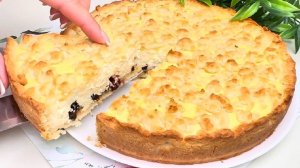 Творожный ПИРОГ с черносливом и клюквой...🥧🍇☕😋    Рецепт в описании ✍️