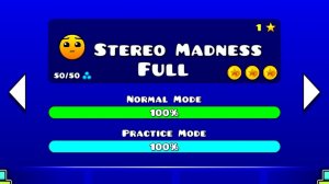 прохождение уровня Stereo madness Full на три золотые монеты