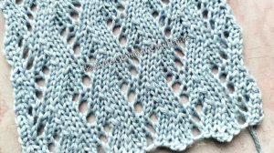 Очень простой узор с ажурными зигзагами для вязания палантина, джемпера,  носков