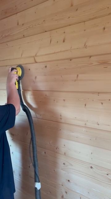 Шлифовка дома из клееного бруса