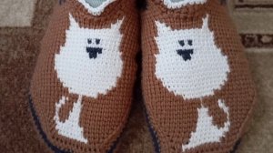 тунисское вязание/тапочки