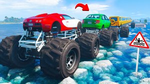 ПРОЕХАЛ ВОДНЫЕ КАМНИ на ГИГАНТСКИХ МАШИНАХ в ГТА 5 МОДЫ - ЭКСПЕРИМЕНТЫ в GTA 5 MODS